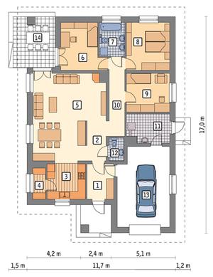 RZUT PARTERU POW. 103,3 m²